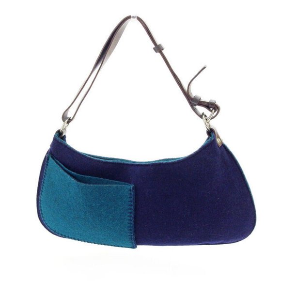 Furla Shoulder bag Navy Green Woman Authentic Used Y2905